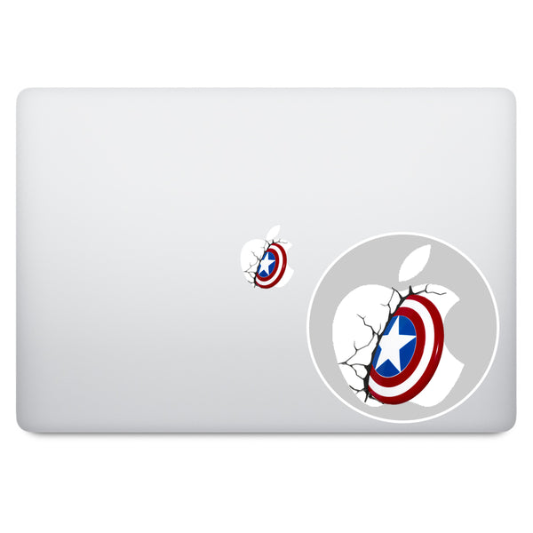 Captain America Shield Apple Logo MacBook Decal