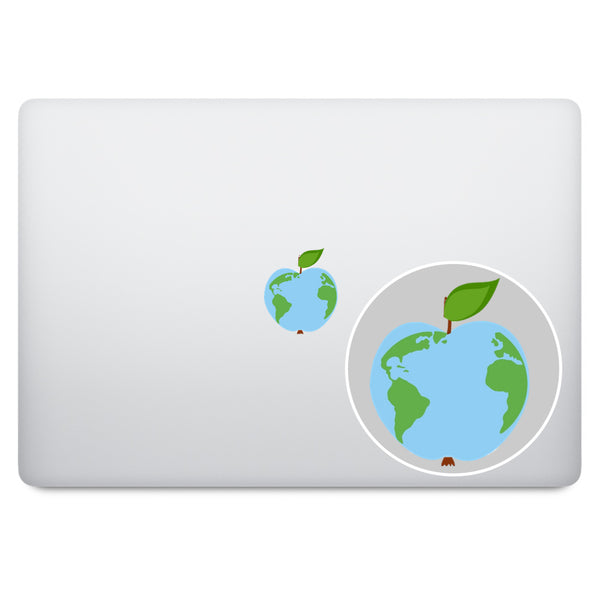 Green Earth Apple Logo MacBook Decal